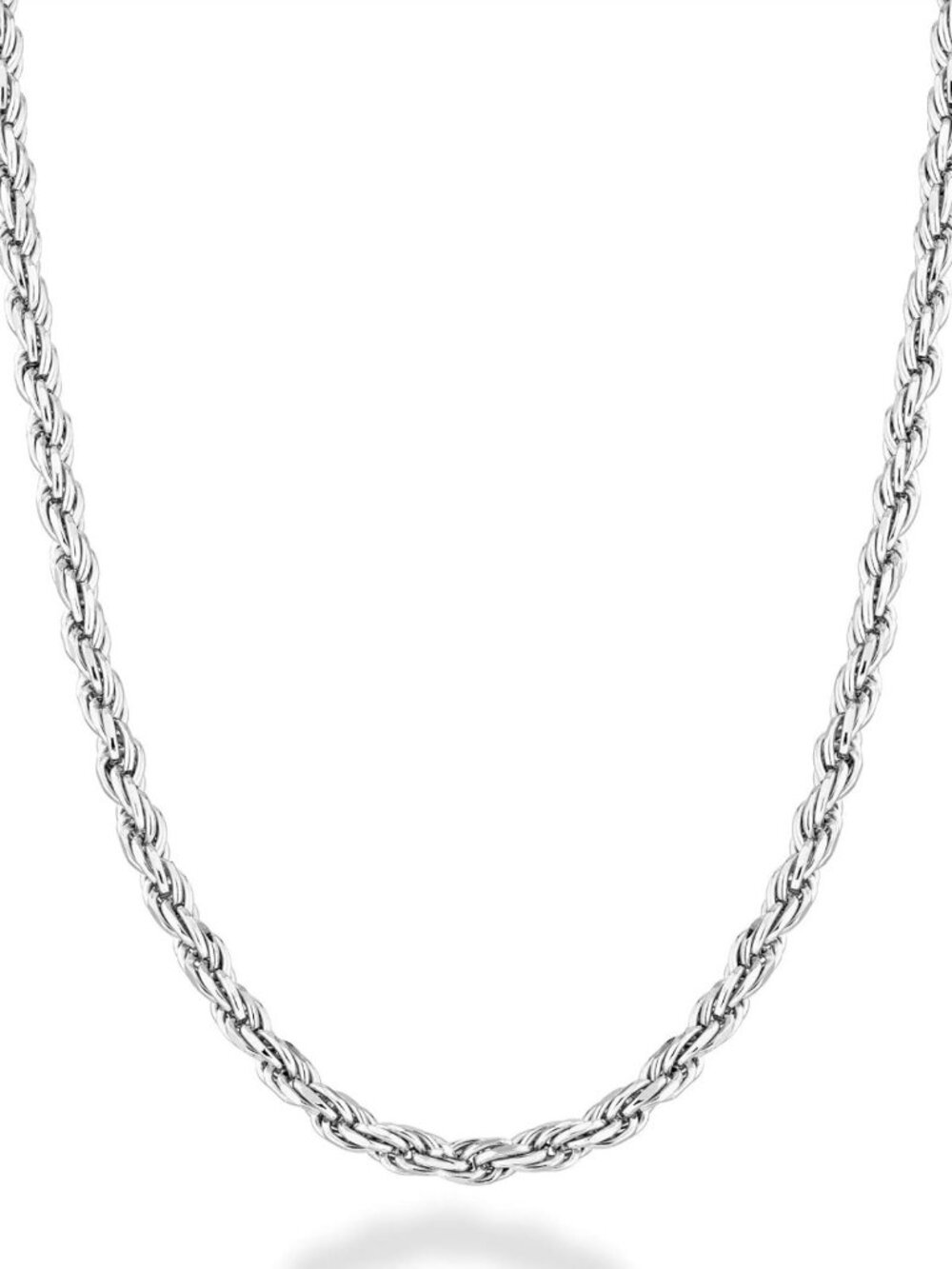Sterling Silver 925 Rope Chain Necklace for Men & Women, 2mm/3mm Adjustable